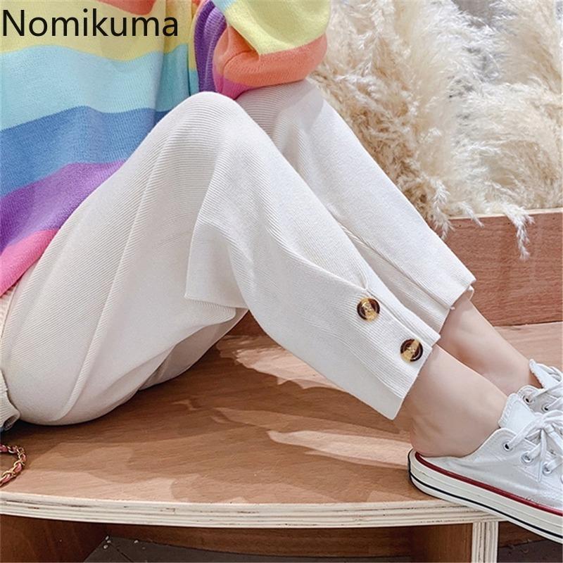 

Nomikuma Korean Style Harem Pants Women Solid Clor Casual Fashion Loose High Waist Trousers Female All-match Pantalones 3d514, Black pants