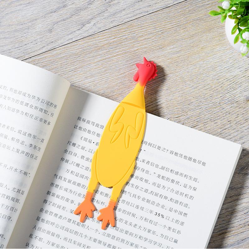 

24 pcs/lot Kawaii Screaming Chicken Bookmark Cartoon Animal Book Marks Clip Promotion Stationery Gift Office School Supplies