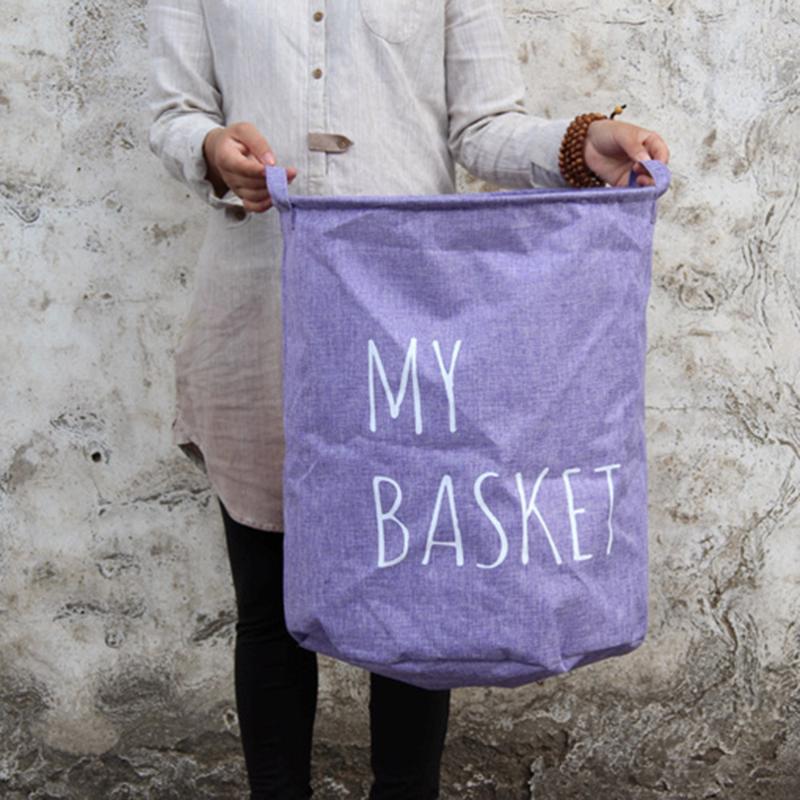 

Foldable Round Laundry Hamper Basket Storage Bag (Red, Purple