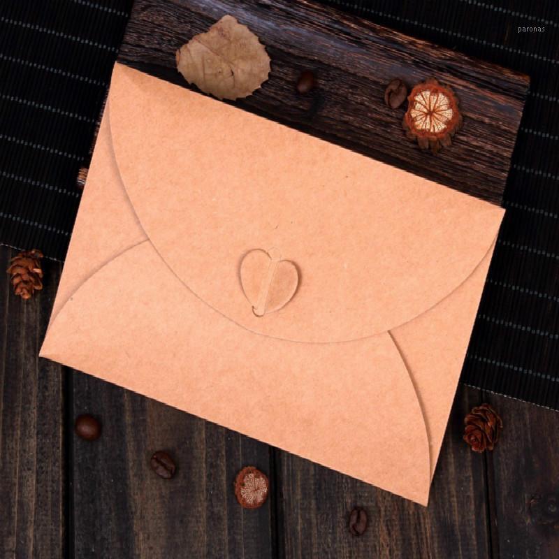

1 PC Lovely Kraft Envelope Creative Heart-shaped High-end Bronze Day New Year Universal Envelope Gift1