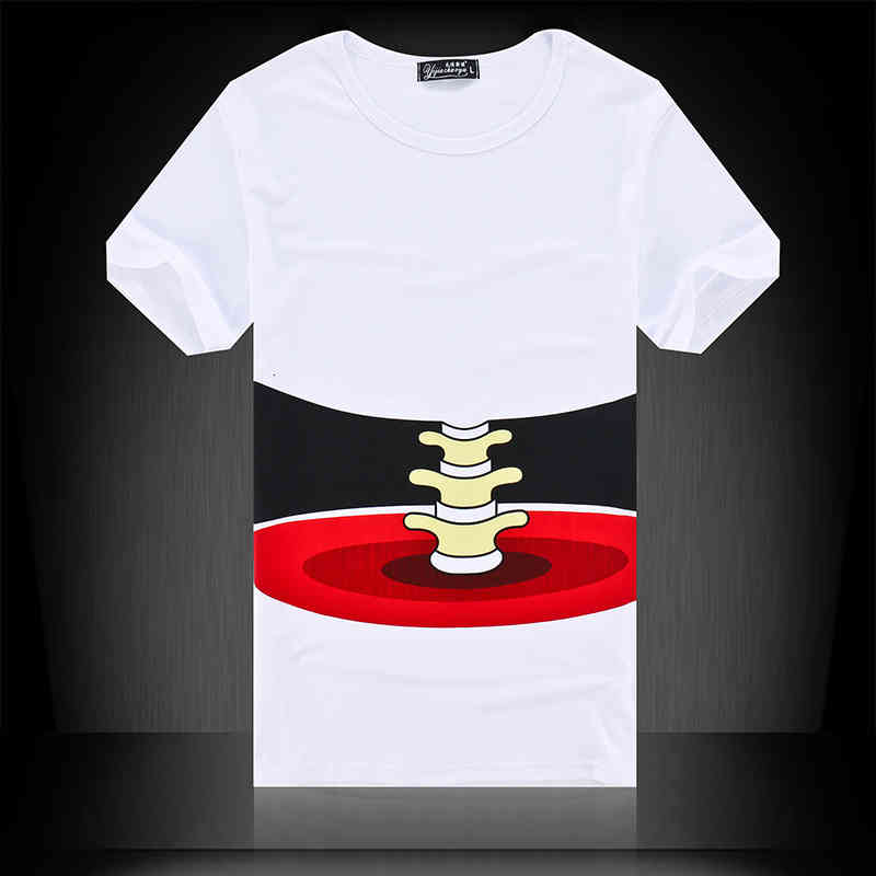

Men's T-Shirts t-shirt Summer men's 3D big hand Fit Print pattern Korean top Lovers Street short sleeve European and American fashion 1Y1Y, White-headset