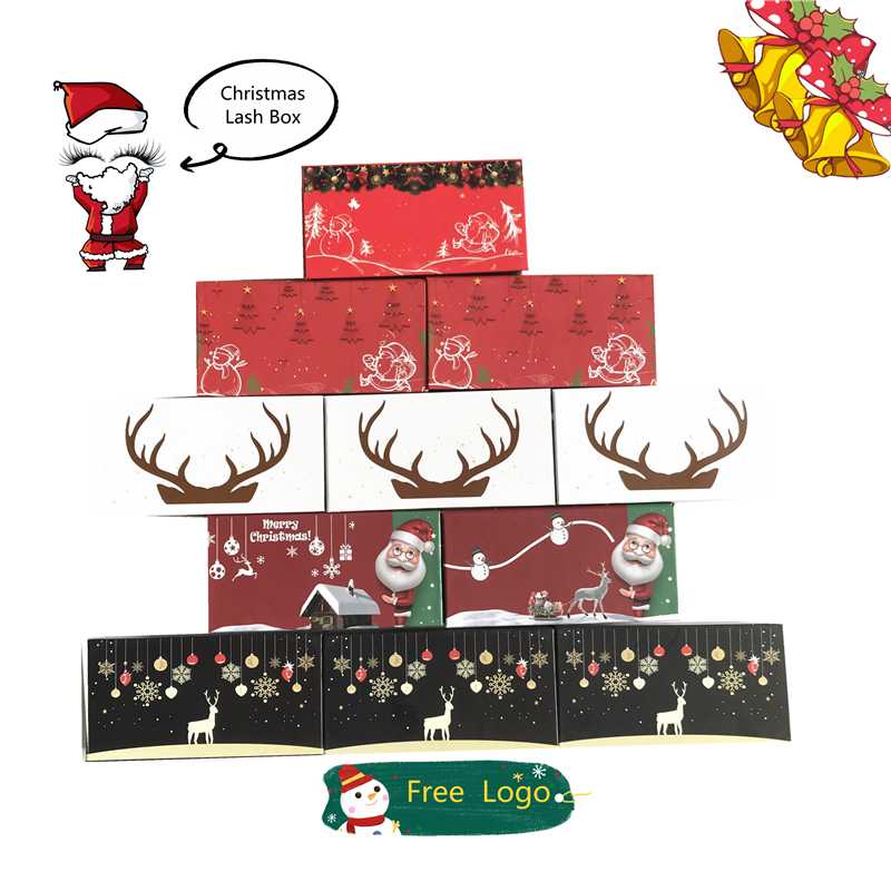 

Christmas Lash Boxes Wholesale Lash Packaging 25mm Mink Eyelashes Package Cases Bulk Empty Eyelash Packaging makeup