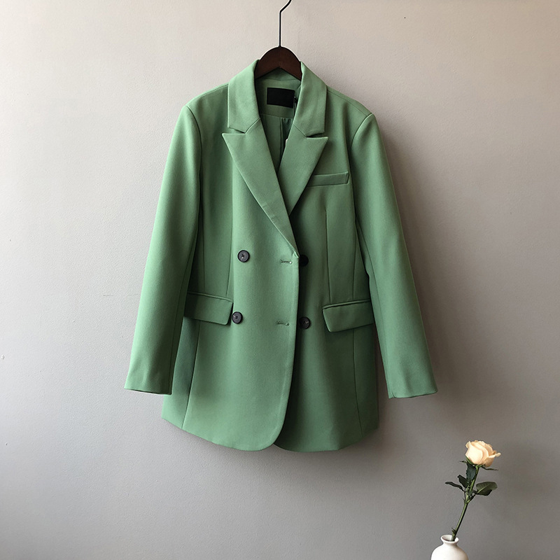 

2021 New Spring Blazer Turn Down Collar Long Sleeve Vintage Casaco Feminino Tops for Women Elegant Coat Outerwear Ge78, Black