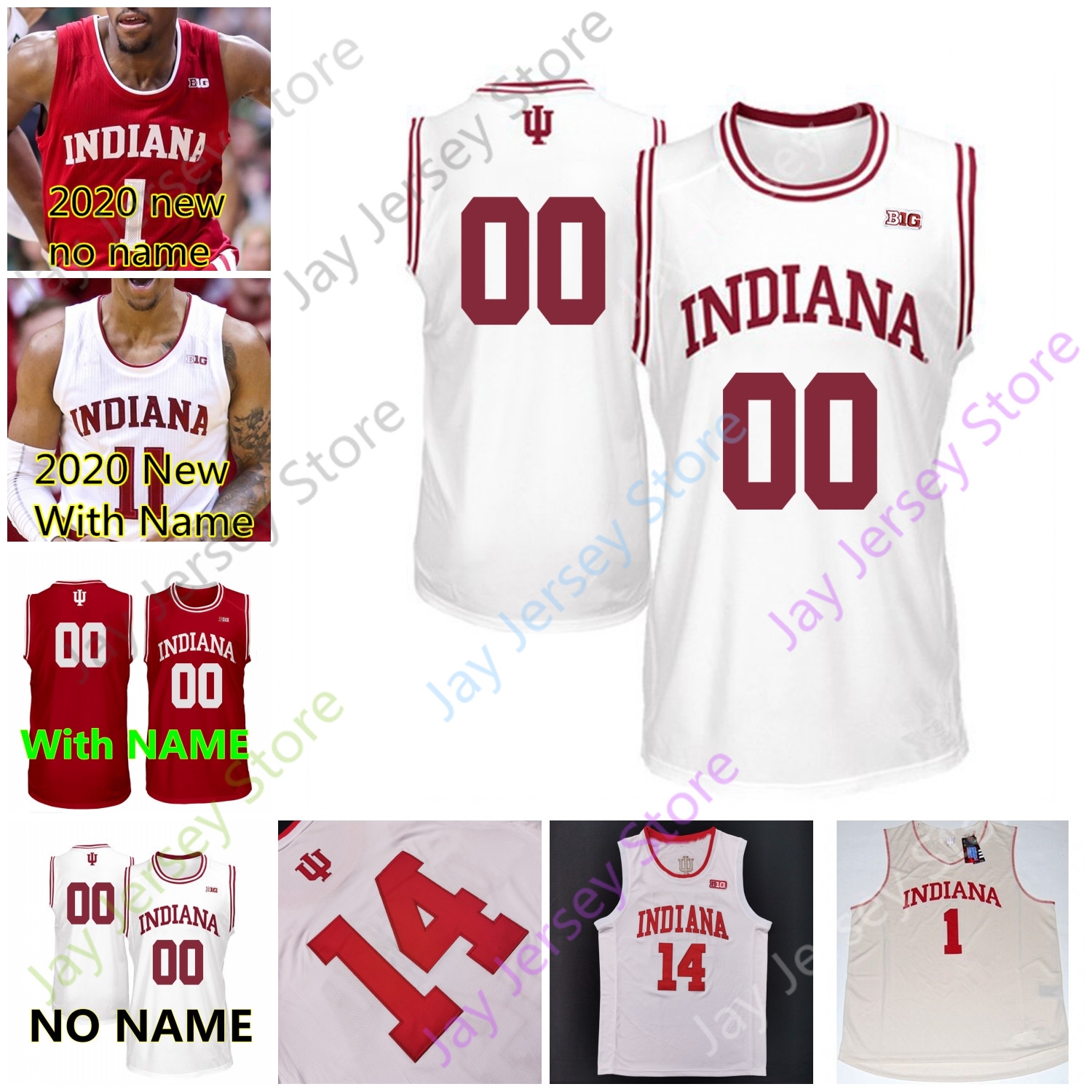 

2020 Indiana Hoosiers Basketball Jersey NCAA College 3 Anunoby 31 Bryant Gordon Zeller 35 Walt Bellamy Bird Crawford 4 Oladipo 11 Thomas, 2020 red no name