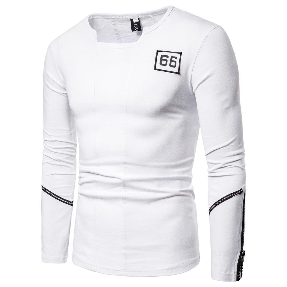 

2021 New Newest Simple Design Print Cotton t Shirt Men Long Sleeve T-shits Wiqj, Ivory