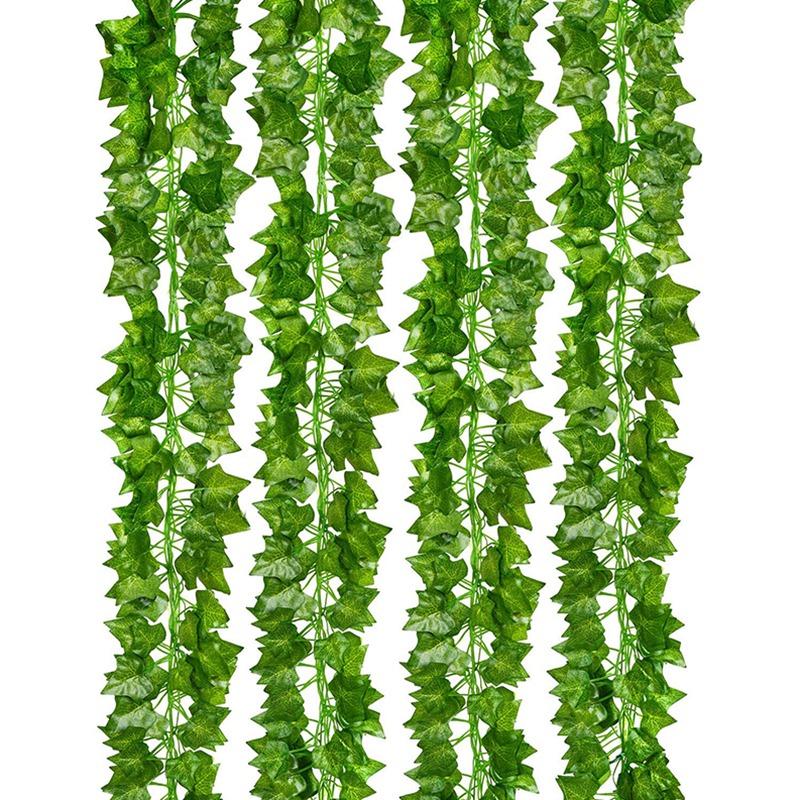 

CSS Artificial Ivy Vine Greenery Garlands Fake Plants Garland Vine Leaves Home Kitchen Garden Office Wedding Wall Decoration, Green
