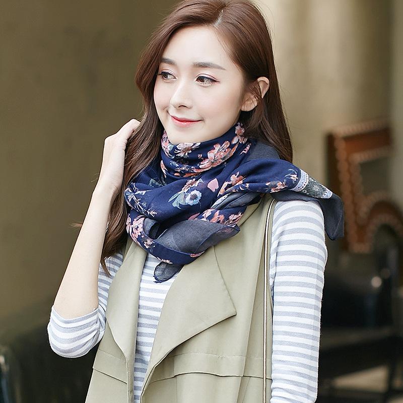 

2021 new Korean cotton popular manufacturers wholesale handcuffed retro design scarves can be customized as samples