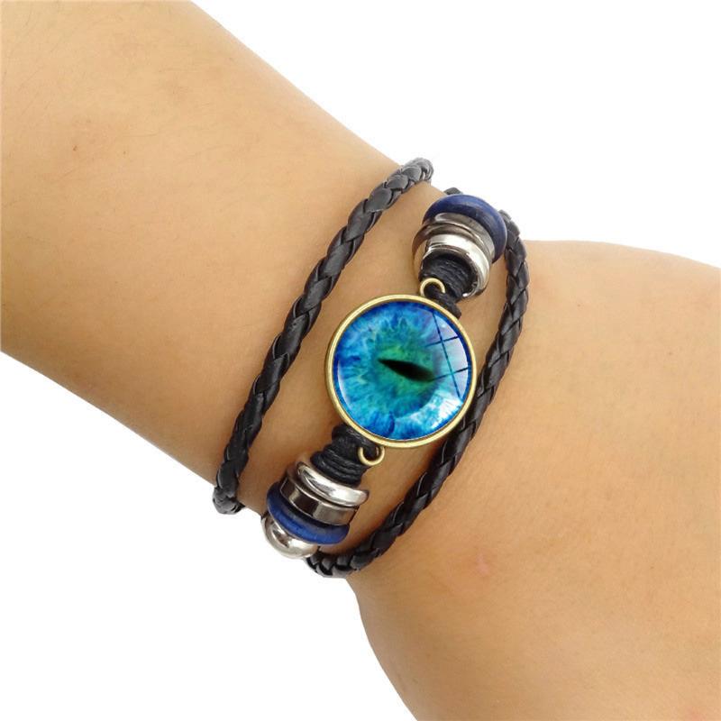 

Charm Bracelets Fashion Multi Layer Leather Bracelet Adjustable Handmade Braided Punk Bangle For Women Jewelry