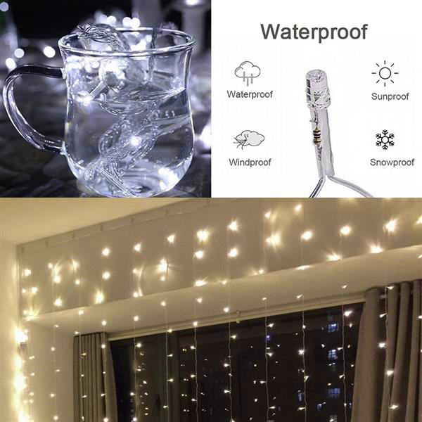 

Discount 300-LED White Light Romantic Christmas Wedding Outdoor Decoration Curtain String Light 110V high brightness LED Strings