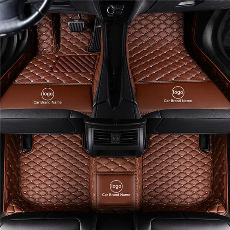 

Custom Fit Car Floor Mats Specific Waterproof PU Leather ECO friendly Material For SUV Truck Full set Car Floor Mats Trunk Mat With Logo 005