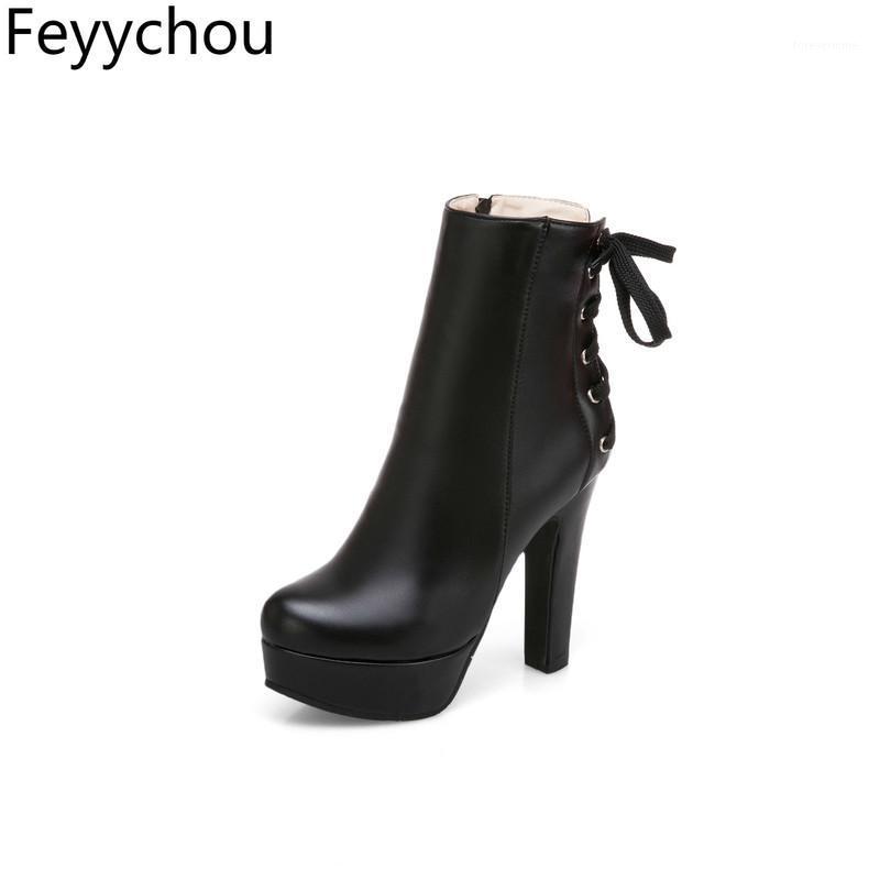 

Women Boots Autumn Winter Warm Pu Zip Ankle Super High Heel Waterproof Round Toe 2021 New Sexy Fashion Motorcycle Boots1, Black
