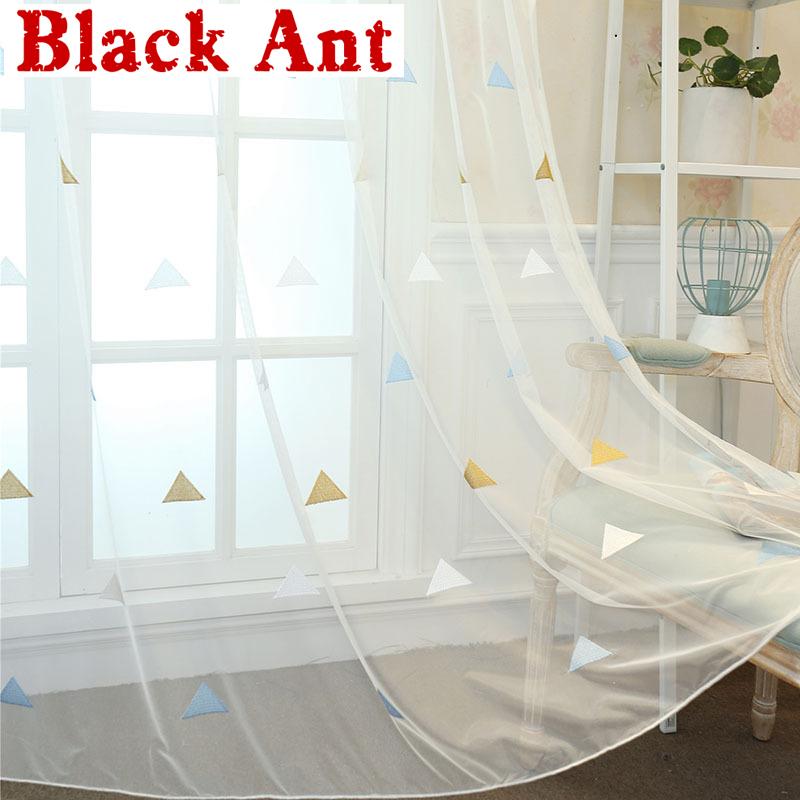 

Colorful Geometric Sheer Curtain for Living Room Mesh Fabric Curtain for Balcony Kitchen Voile Drape Fashion Custom Made X686#40, Geometric tulle
