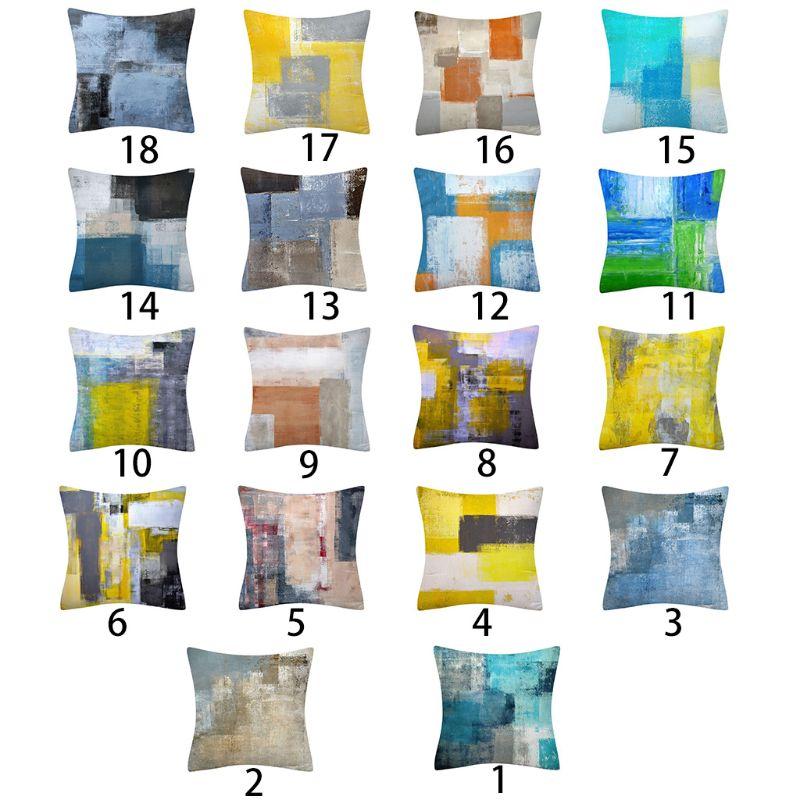

Modern Minimalist Abstract Throw Pillow Case Contemporary Geometric Painting Decorative Polyester Cushion Cover for Sofa 425C, Black