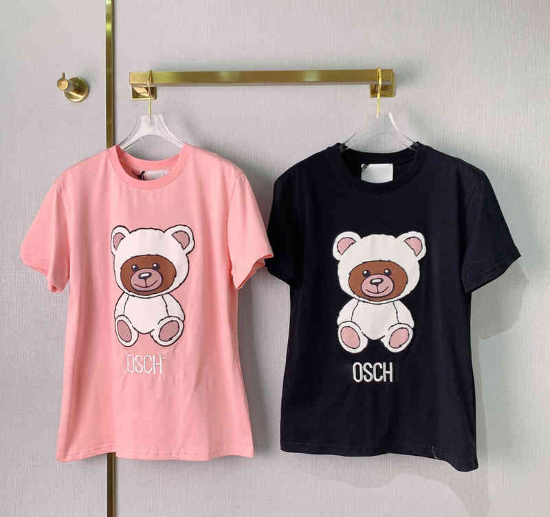 

Fashion cotton T-Shirts dress for women cartoon bear print ins Internet designer t shirt short sleeve tops female tees tshirt womens clothes mo..no logo brand Apparel