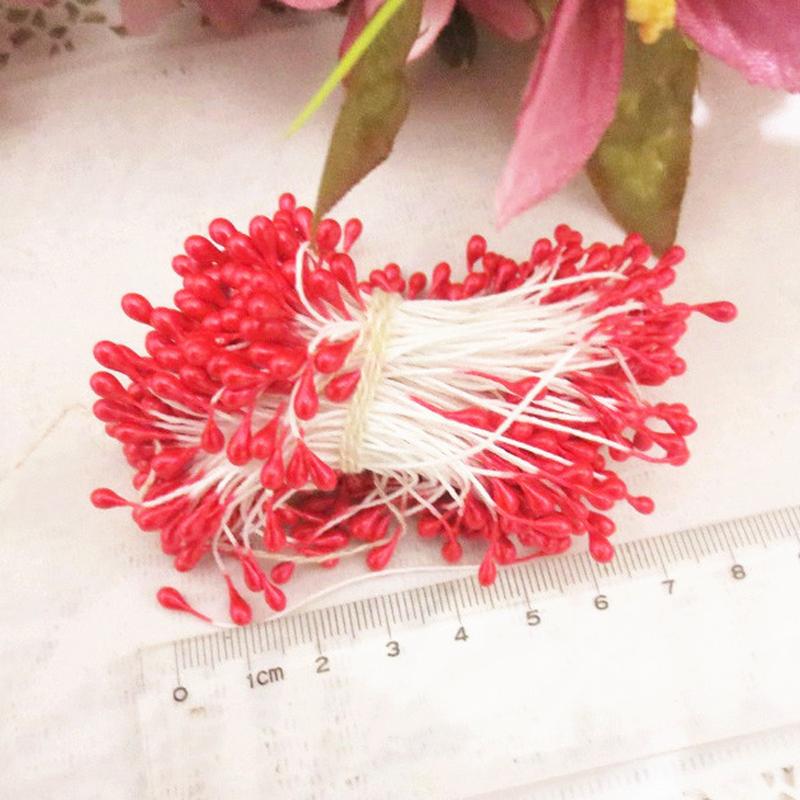 

1 Bundle of 150PCS Artificial Plants Flower Double Heads Stamen Pearlized Craft Cards Cakes Decor Floral Room Wedding Decoration, Yellow