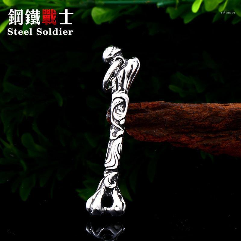 

Steel soldier stainless steel bone pendant necklace fashion cool personality jewelry for men as gift1