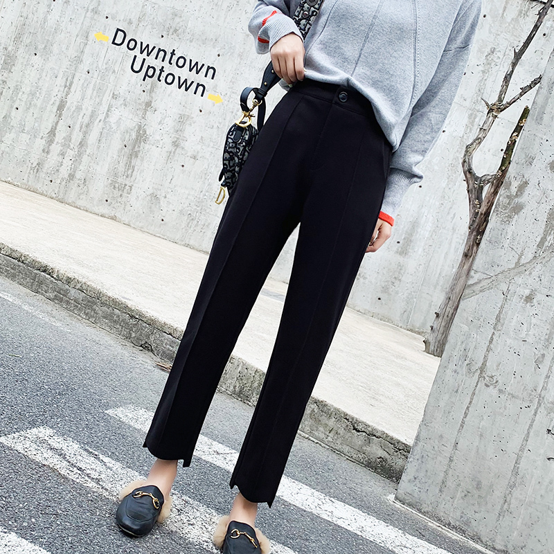 

2021 New Warm Thicken Winter Suit Elastic Waist Pencil Plus Size Office Ladies Long Pants Elegant Women Trousers 6nt0, Khaki