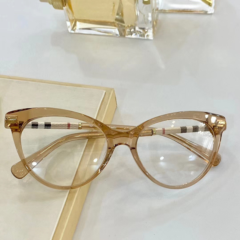 

NEW&Fashion BE2363 Women Cateye Glasses Frame 53-22-140Plank fullrim+elastic temple leather plaid for Prescription fullset box