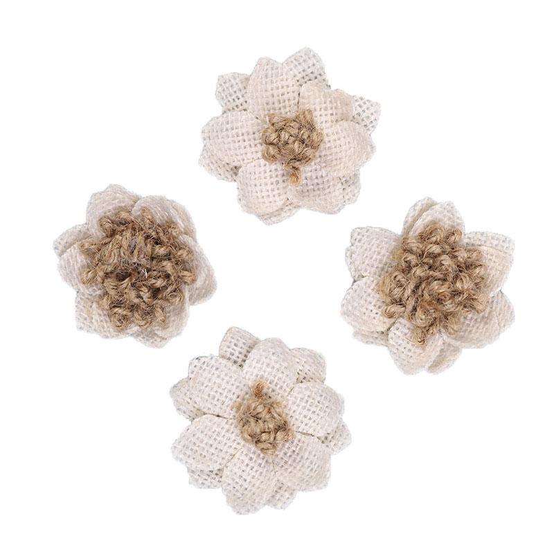 

Savica 6pcs/lot 6.5cm Linen Artificial Flowers Head For Wedding Home Decor DIY Scrapbook Crafts Xmas Ornaments Accessories LX431, Style 2