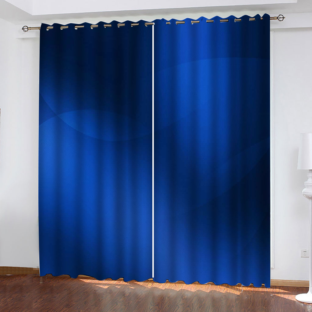 

Customized size Luxury Blackout 3D Window Curtains blue curtain solid color modern living room curtains