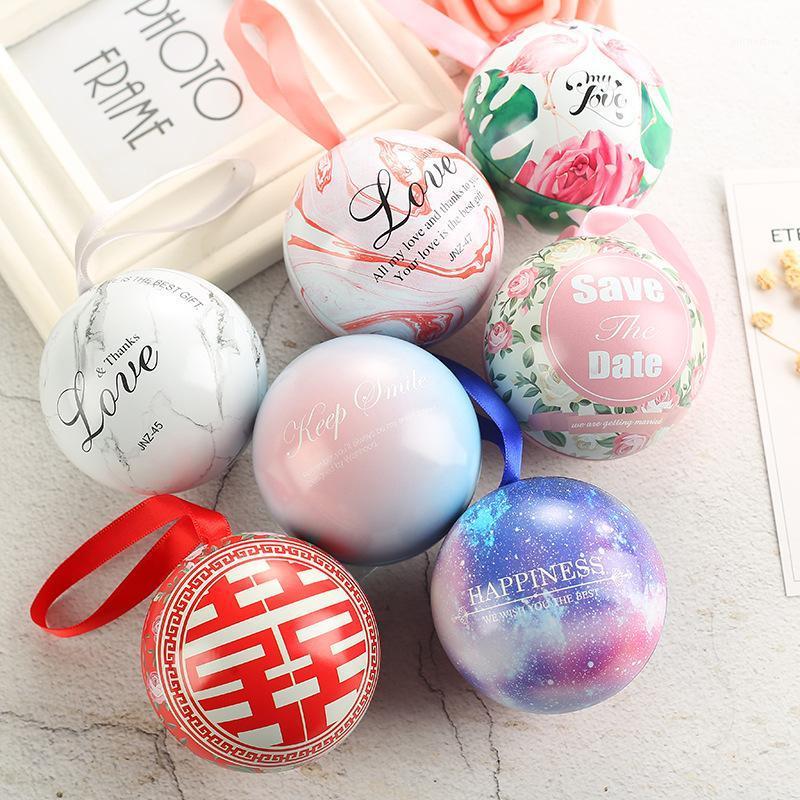 

10pieces Wedding Candy Box , Spherical European -Style Small Gift Box Tinplate Ball Candy1