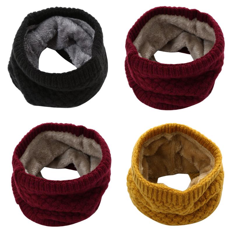 

2020 Winter Scarf for Women Warm Men's Knitted Ring Scarf Thick Cashmere Neck for Ladies Winter Neckerchief Plus