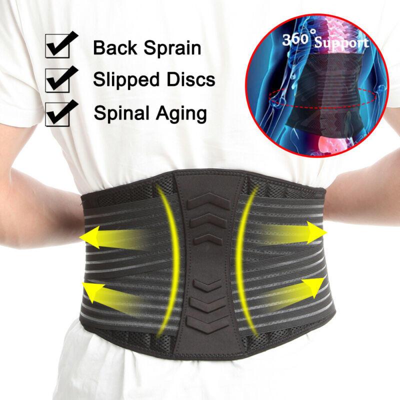 

Mens Womens High Elastic Back Support Belts Relief for Back Pain Herniated Disc Sciatica Scoliosis Unisex Wasit Gym Protectors, Black 1