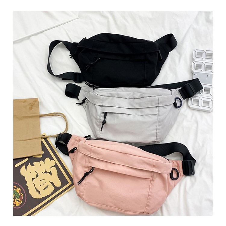 Version coréenne de Ins Hong Kong Bags Wind 2020 nouvelle couleur unie sauvage fille décontractée Messenger sac grande capacité sac de poitrine