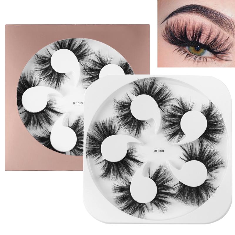 

3D Faux Mink False Eyelashes 20mm Dramatic Cruelty-free Eyelash Soft Thick Long Extension Makeup Faux Mink Lashes 5 Pairs