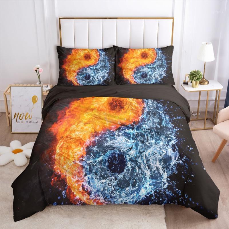 

3D Custom Bedding Sets Duvet Quilt Cover Set Comforter Bed Linens Pillowcase King Queen Full Double Size Tai Chi 230x230 Design1, Tai chi004-black-d