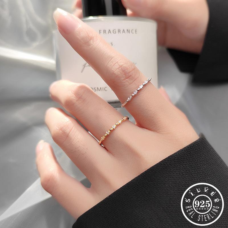 

Trendy Girls 925 Sterling Silver Cubic Zirconia Ring Adjustable Gold Color Open Midi Knuckle Finger Rings Jewelry for Women