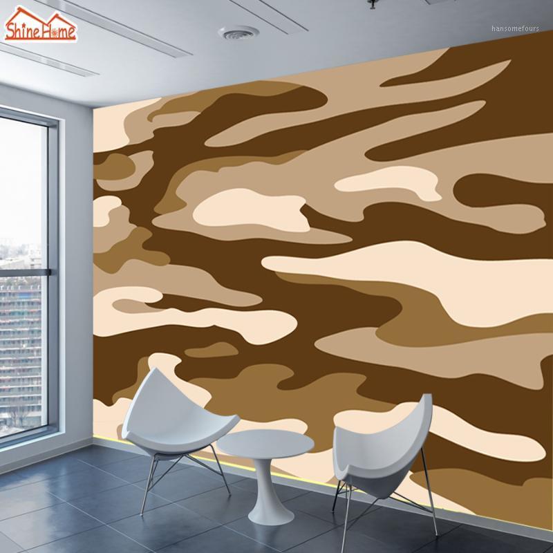 

ShineHome-Custom Camouflage Desert Abstract Photo Wallpapers Wall Paper 3d Modern European Living Room Wall Murals Wallpaper1, Embossed material