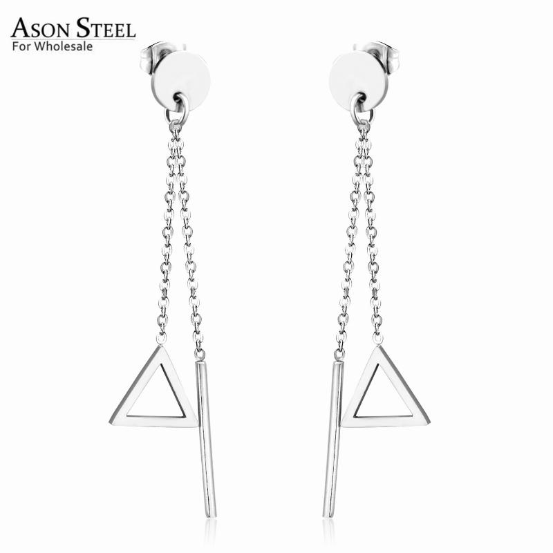 

ASONSTEEL Elegant Drop Earrings 316L Stainless Steel Korean Style Triangle Dangle Earring for Girl Women Accessories Jewelry