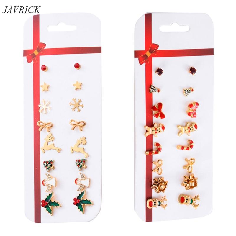 

Christmas Stud Earring Set X-Mas Snowflake Elk Earrings Holiday Festive Ornament Navidad