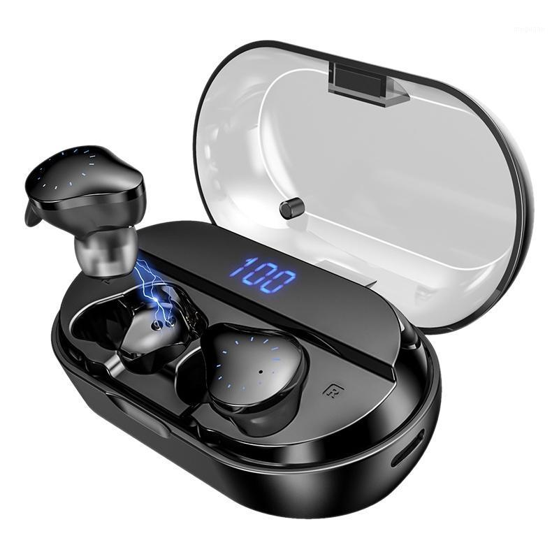 

TWS Bluetooth Earphones Wireless Earbuds with Wireless Charging Case LED Display Stereo Sound IPX7 Waterproof Power Bank1, Black