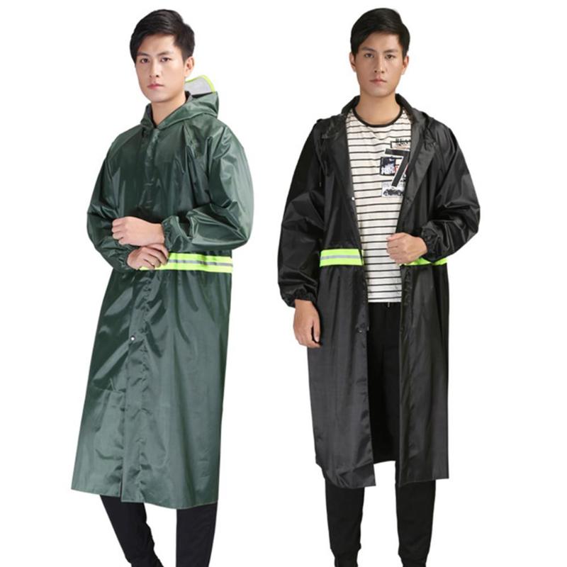 

Oxford Cloth Reflective Strip Waterproof Hooded Raincoat Cycling Poncho Rainwear