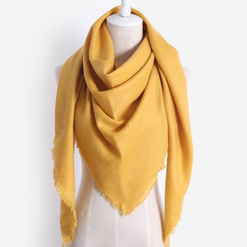 

Ladies Scarves Wool Solid Triangle Scarf Women Warm Shawls Imitation Cashmere Winter Scarf Solid Color