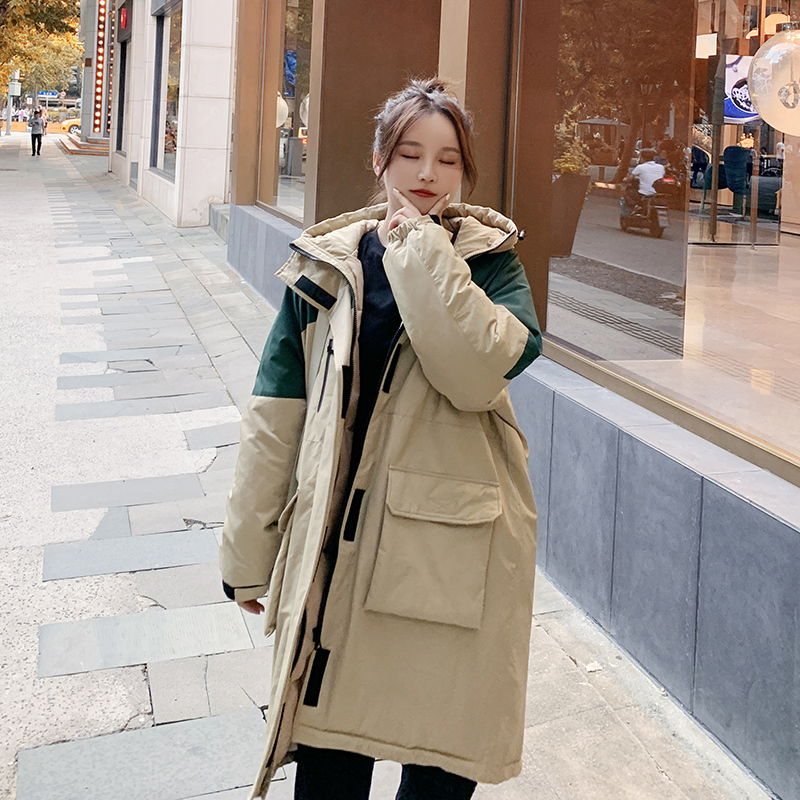 

New fashion long women's winter jacket thin coat thicken parka cotton clothes with hood more size 70M7, Yalow