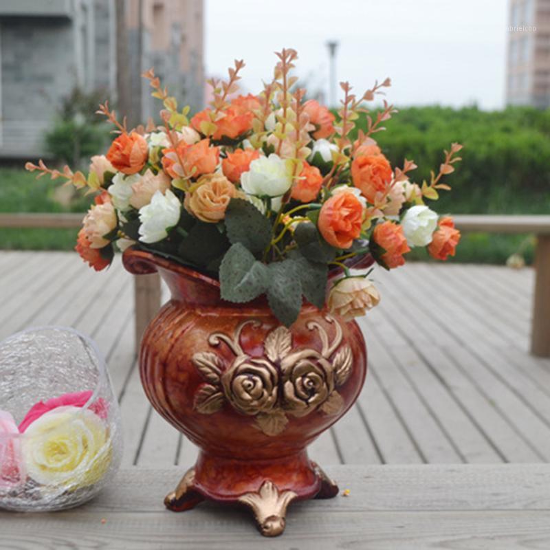 

Home Decorations 1 Branch Rose Artificial Flowers with 21 Heads Photo Props1