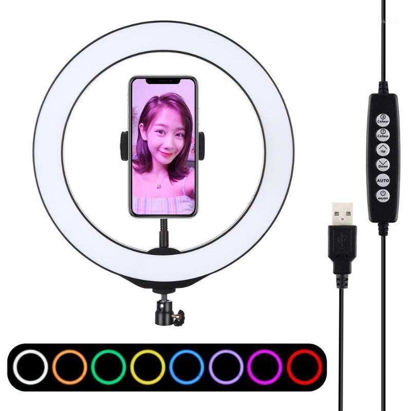 

LANBEIKA 10 Inch RGBW Dimmable LED Ring Light Youtube Vlogging Photography Video Lights &Cold Shoe Tripod Ball Head &Phone Clamp1