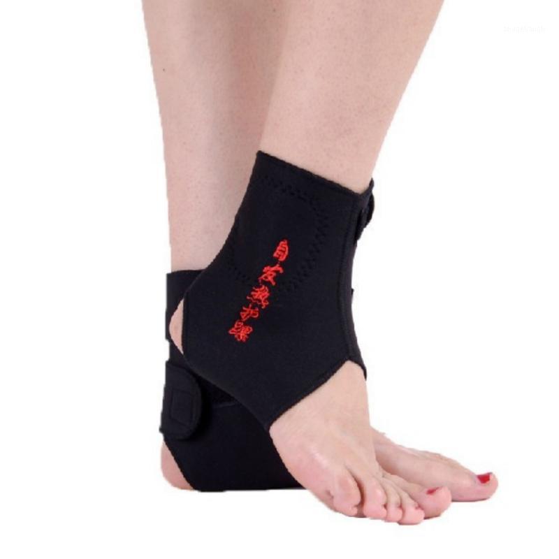 

1 Pair Tourmaline Self-heating Far Infrared Magnetic Therapy Ankle Support Belt Brace Heel Massager Pain Relief Foot Health Care1, Black