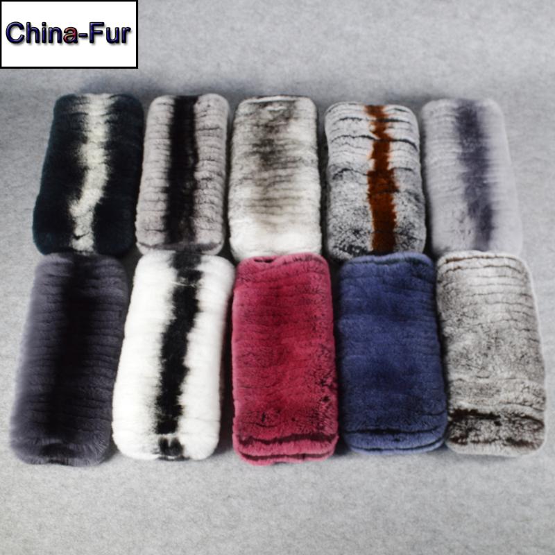 

Women Real Rex Rabbir Fur Headbands Girls Handmade Good Elastic Real Rex Fur Scarf Natural Ring Scarves