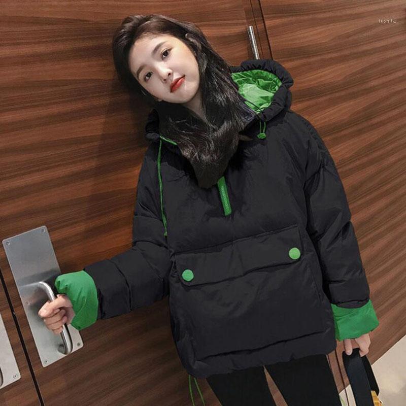

Hooded Cotton Clothes Parkas Female 2020 New Cotton-Padded Jacket for Women' Short Hoodie Female Loose Warm Winter Jacket K9431, Gray