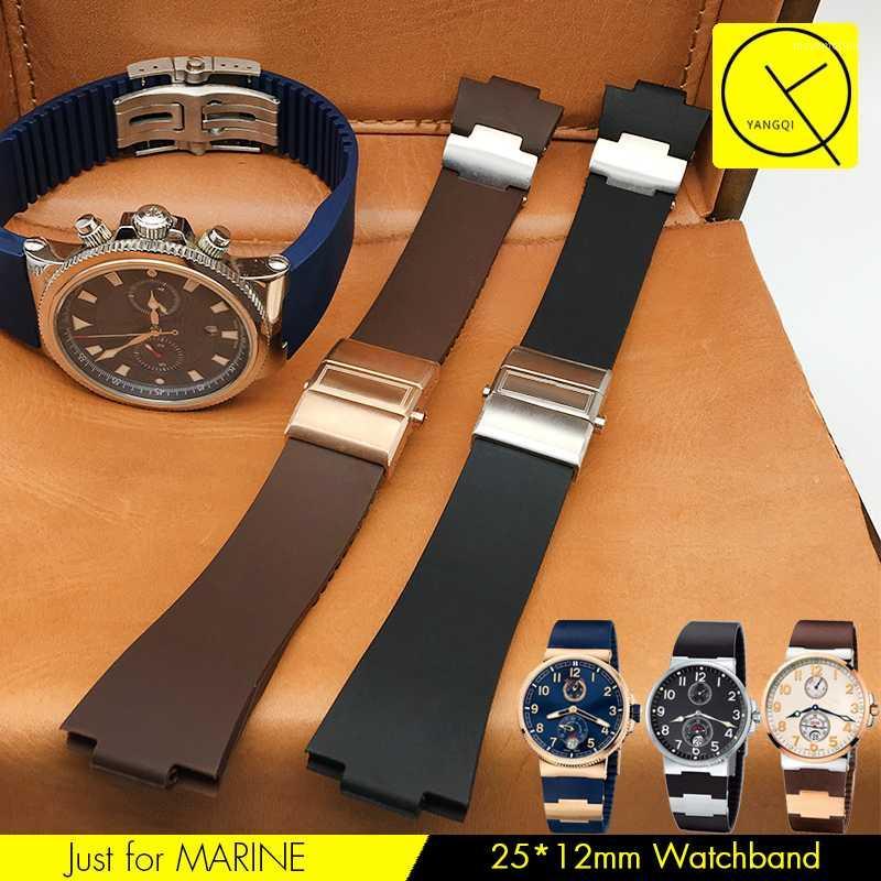 

Watchband Bracelet Silica Gel Watch Band For MARINE Waterproof Rubber Watch Strap Sports 25*12mm Men Watches1