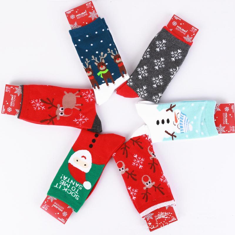 

Christmas Stocking Noel 1Pair Cotton Santa Claus Snowman Socks Christmas Decorations for Home Gifts New Year Gift 20201