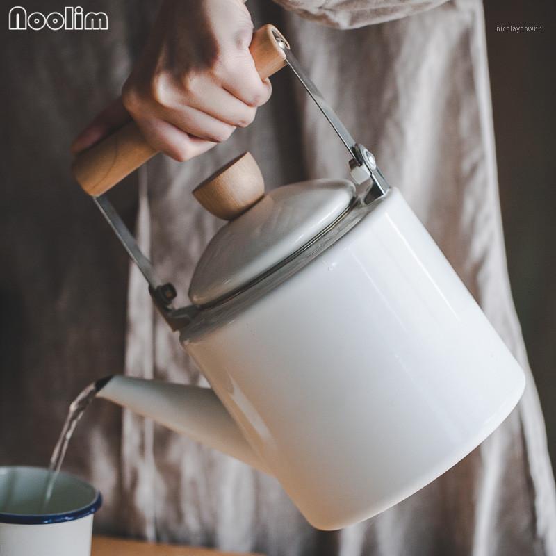 

NOOLIM Japanese Enamel Kettle Cooler Kettle Pot Flower Teapot Straight Use on Induction Cooker Kitchen Product1