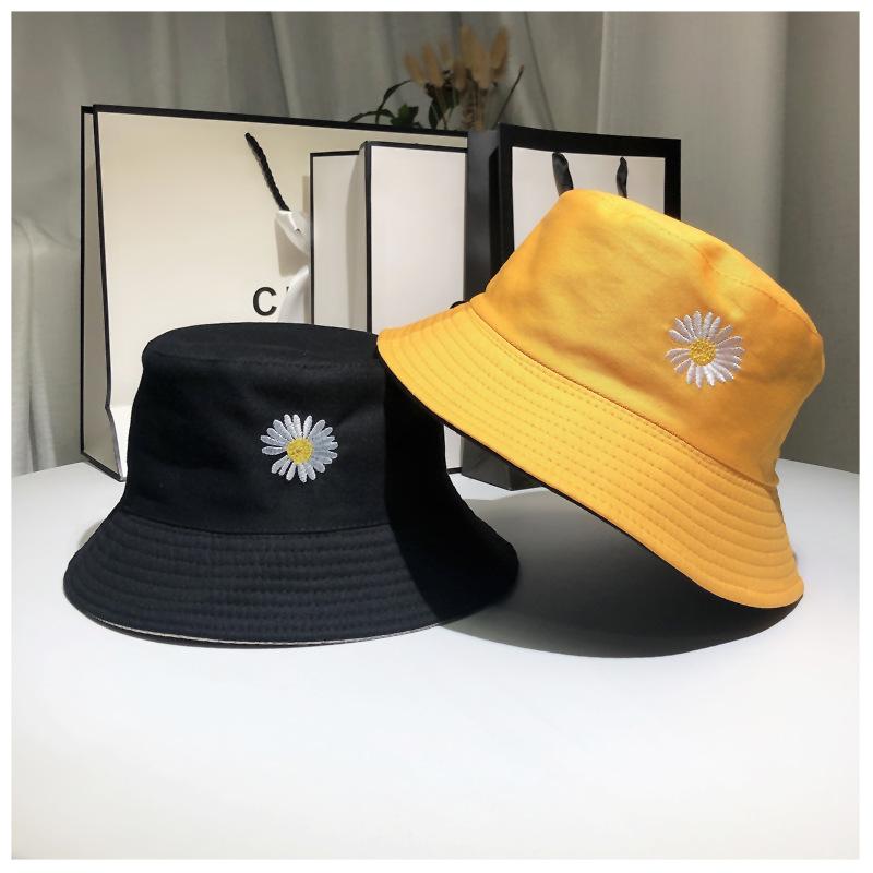 

Bucket Hat Women Wide brim hat Spring Fall Summer hats For Women Daisy Cap Men Girl Bucket Hats Reversible, Yellow-black