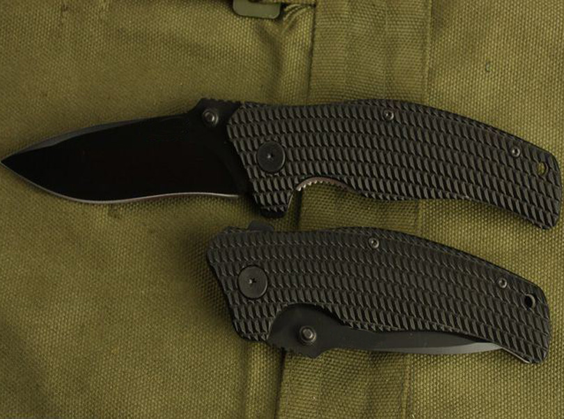 

Promotion Flipper Folding Knife 440C Drop Point Black Coated Blade Aluminum Handle Outdoor Camping EDC Pocket Knives