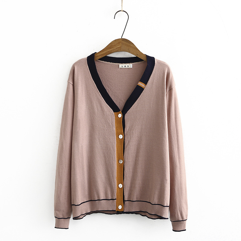 

Female Plus Size Xl-3xl Cleavage on Thin V-mango Long Black Cardigan Casual Outerwear Women's Sweaters Trzl, Khaki.