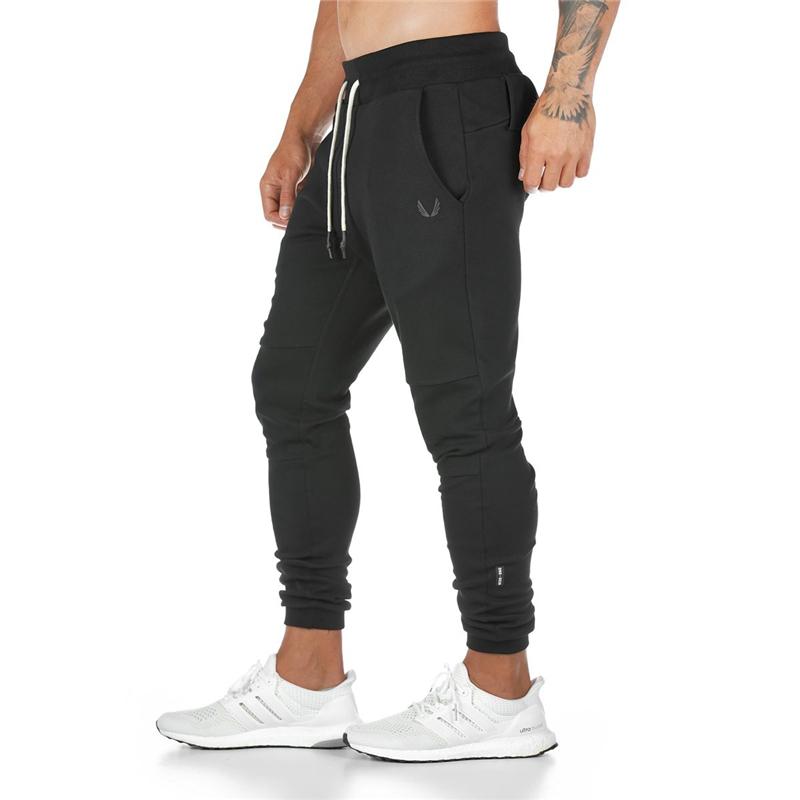 

2021 New Running Pants Men Pants Sport Gym Training Men Jogger Slim Fit Sweatpants Cotton Workout Tight Trousers, Black